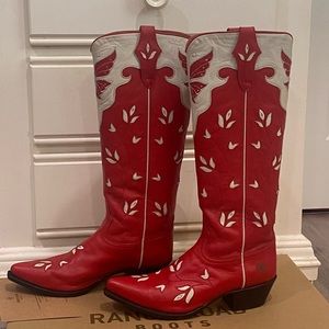 Ranch Road Boots Scarlett Butterfly Tall Red Size 9.5
